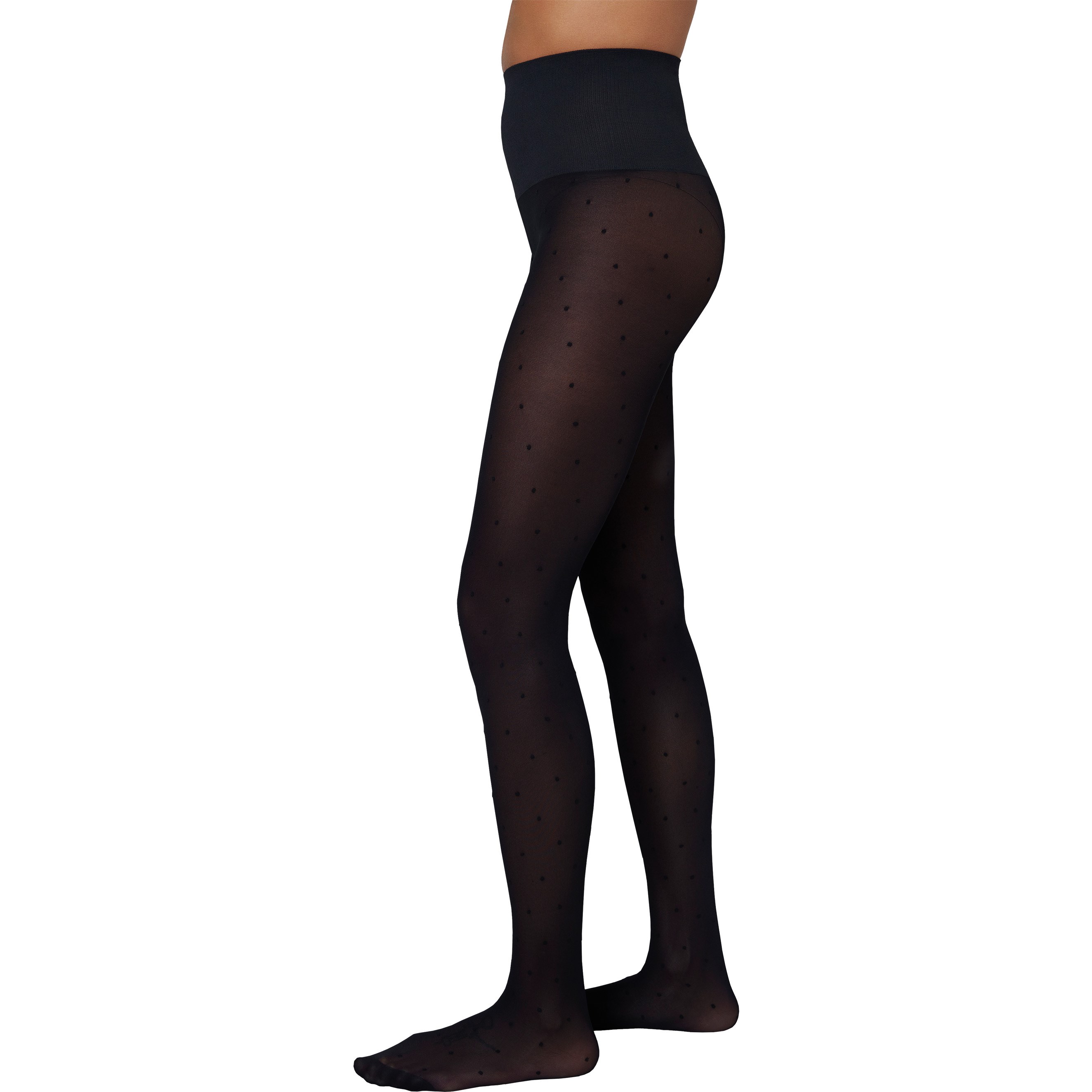 Swedish Stockings Doris Dot Tights  Black  XL