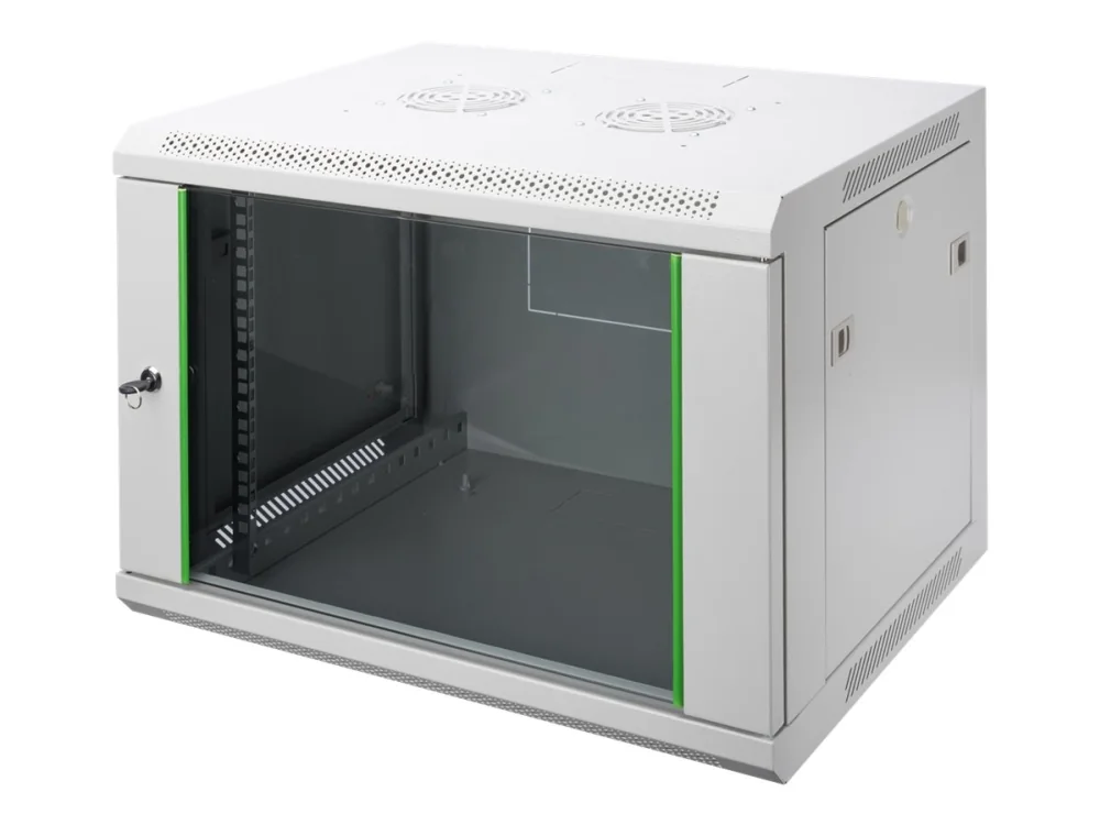 Digitus DN-19 09-U-EC, Seinään asennettava laitekehikko, 9U, 60 kg, Harmaa