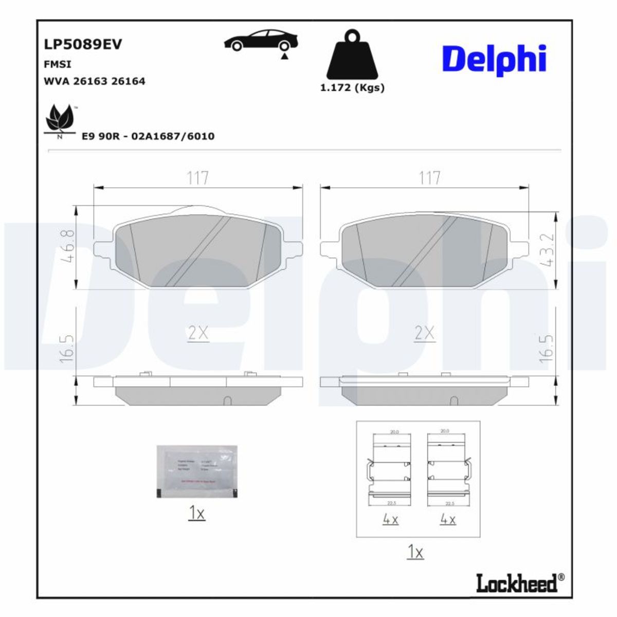 Jarrupalat, levyjarru DELPHI LP5089EV