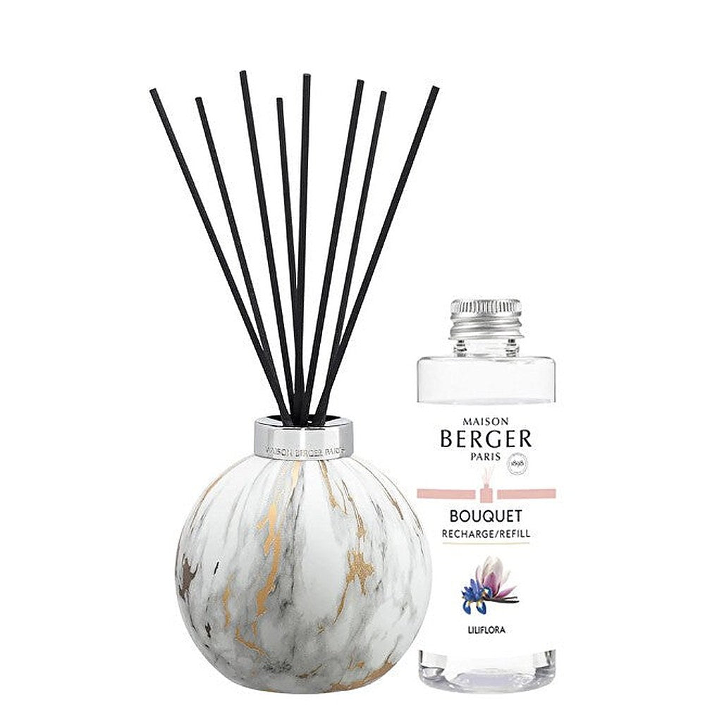 Maison berger paris Marbrure White Aroma Diffuser Lahjasetti + Liliflora Refill 180ml