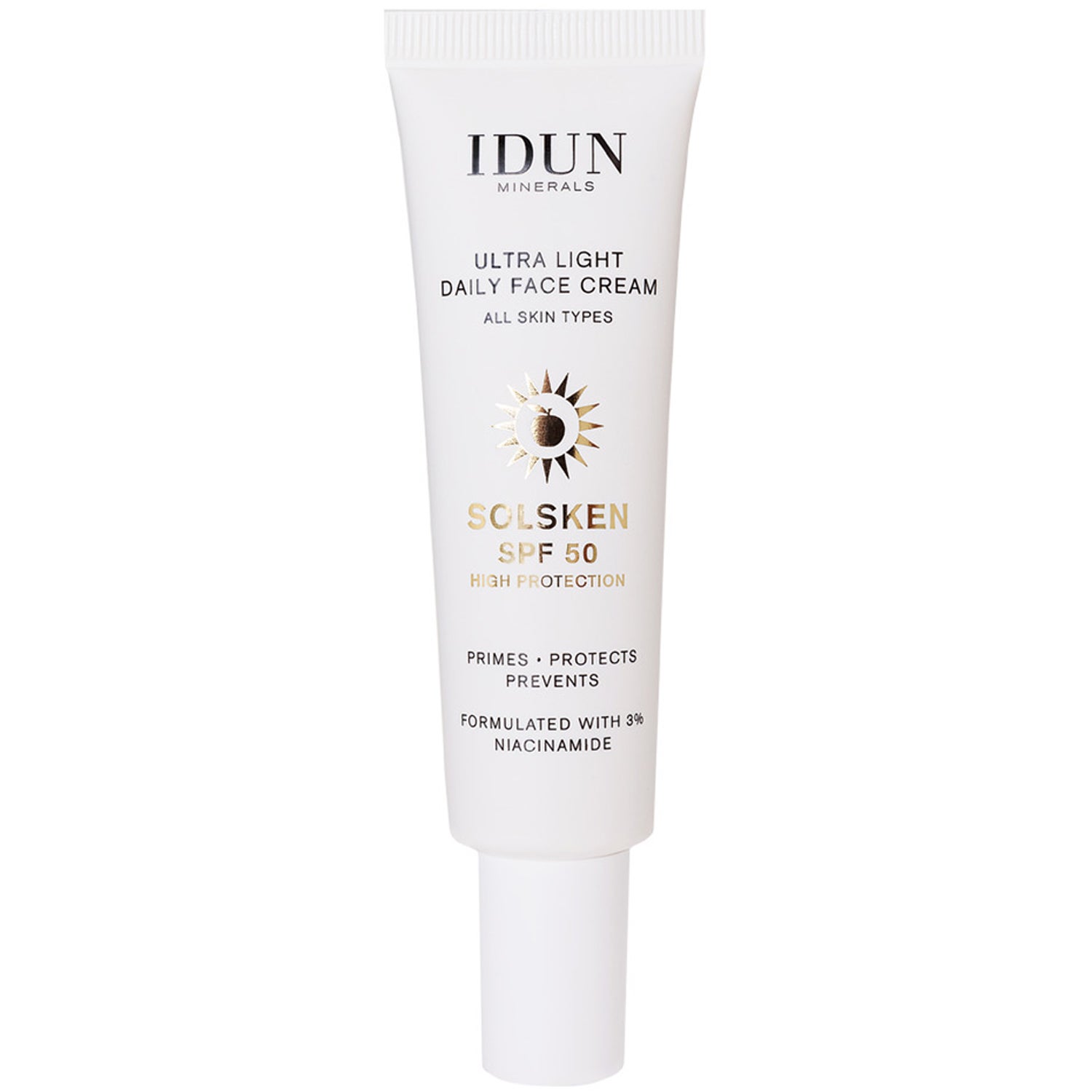 IDUN Minerals Ultra Light Daily Face Cream Solsken SPF 50 30 ml