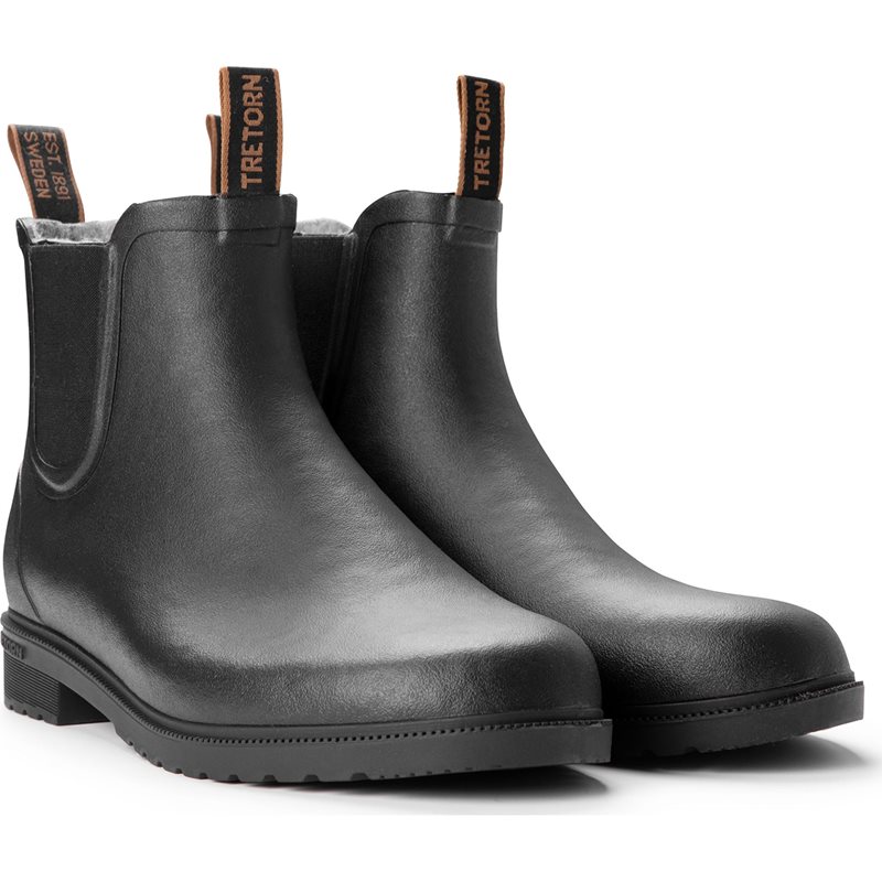 Tretorn Chelsea Classic Wool Rubber Boots Black - 36