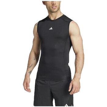 ADIDAS PERFORMANCE Toiminnallinen paita 'TECHFIT Compression Training Sleeveless'  musta / valkoinen