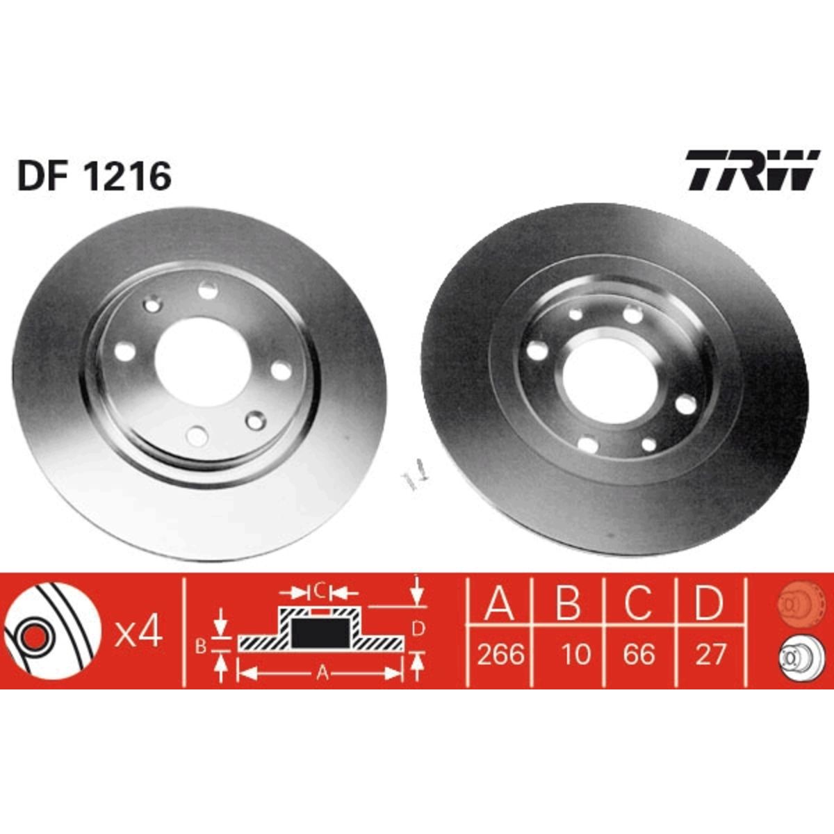 Jarrulevy TRW DF1216