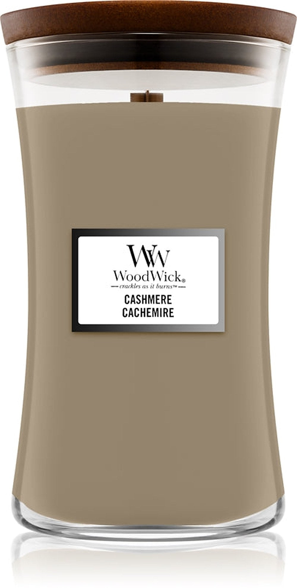 Woodwick Cashmere tuoksukynttilä puukytkimellä 609,5 g
