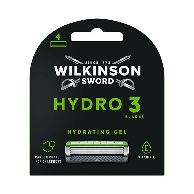 Wilkinson Sword Hydro3 ihonsuojan musta versio vaihtopää 4 kpl