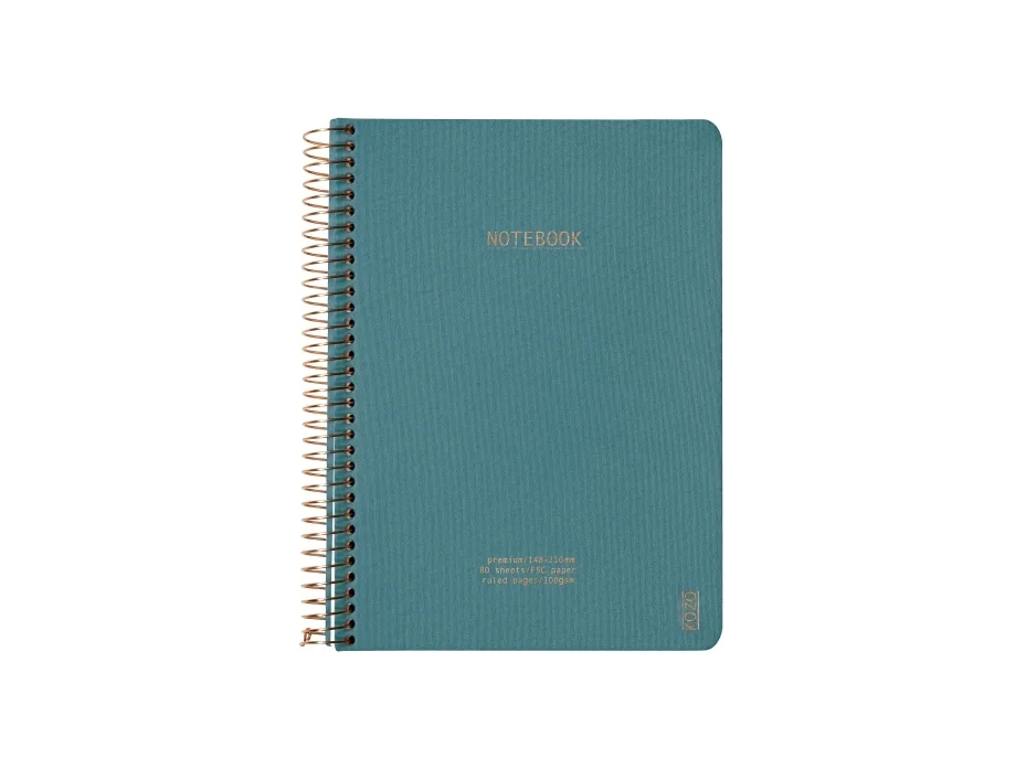 Muistikirja KOZO A5 Premium Steel Blue viivoitettu 80 sivua 100g - (6 kpl)