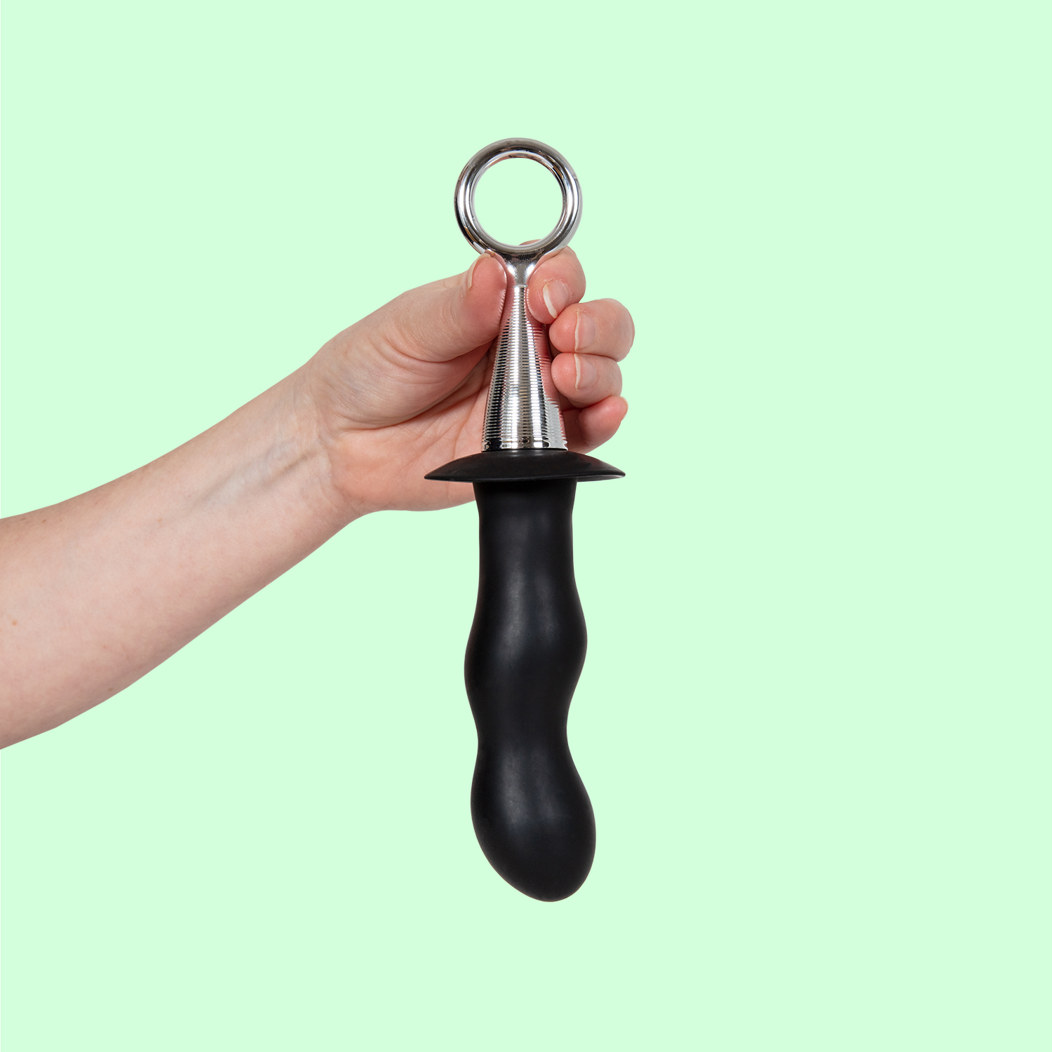 Silicone Butt Plug With Finger Ring 22,5 cm Anaalitappi vetorenkaalla