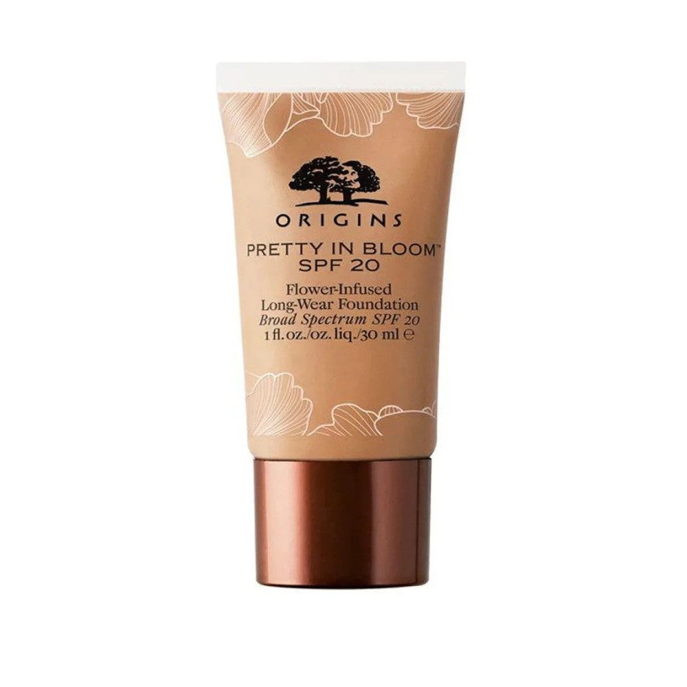 Origins, Pretty In Bloom, pitkäkestoinen, kermainen meikkivoide, 500, Medium Deep Warm, SPF 20, 30 ml