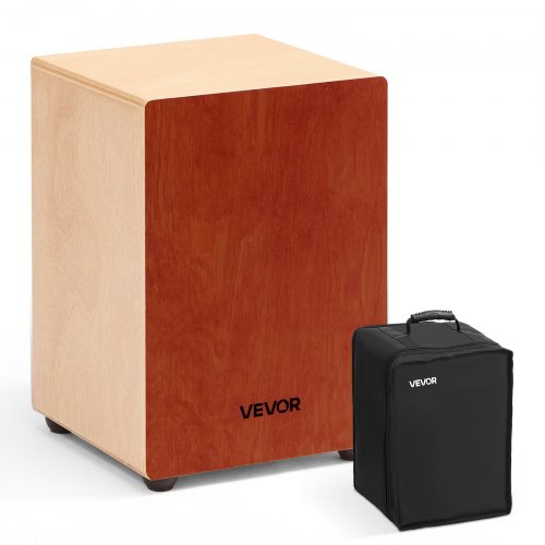 VEVOR Cajon Box Drum, with Internal Guitar Strings, Lightweight Wooden Percussion Box, Portable Birch Wood Drum Musical Instrument with Travel Bag, for Beginners and Professionals, 305 x 305 x 430 mm