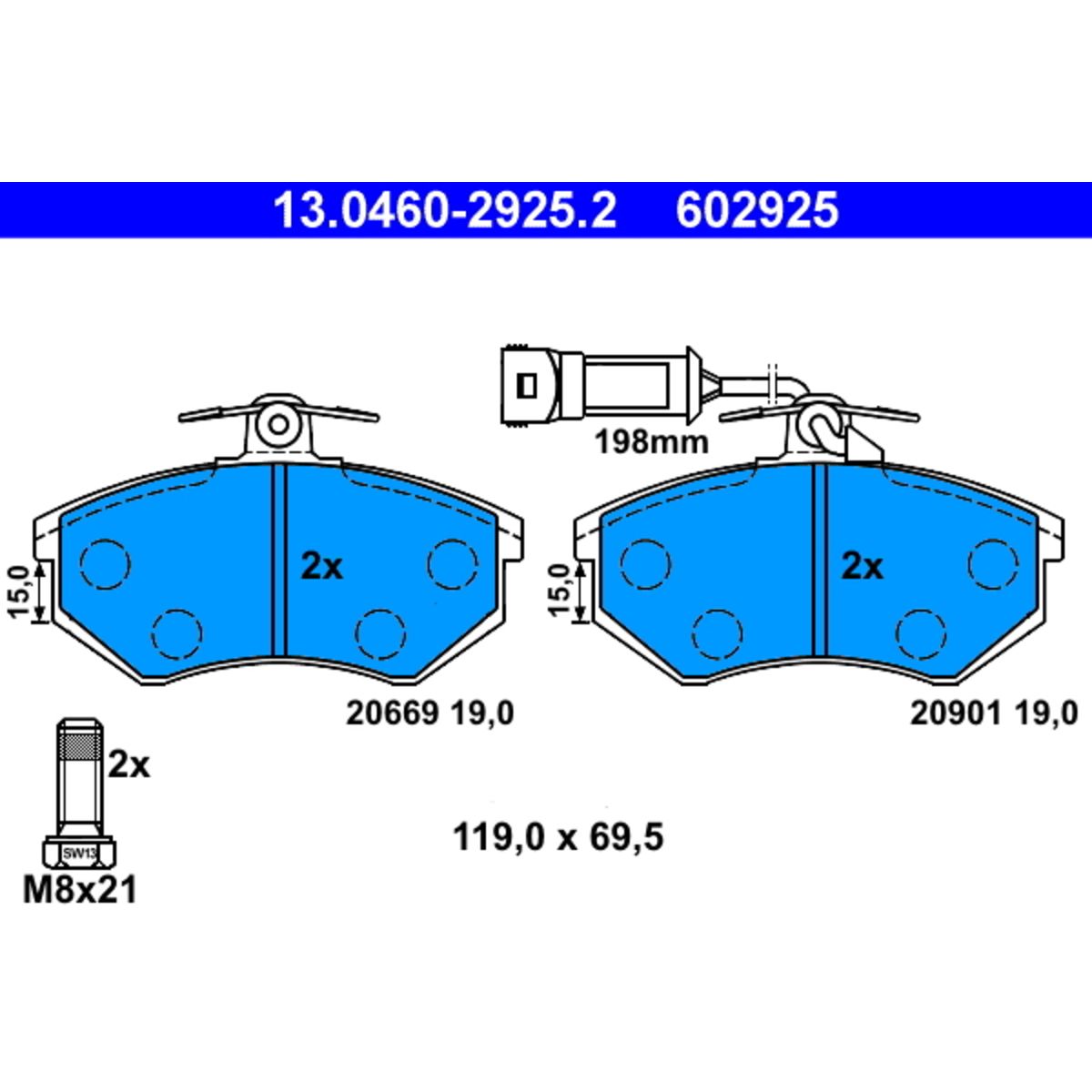 Jarrupalat, levyjarru ATE 13.0460-2925.2