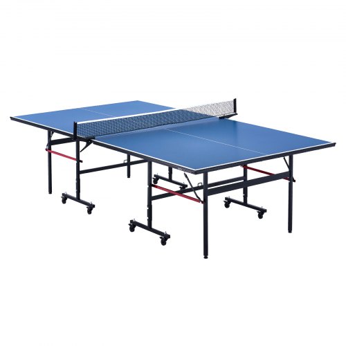 VEVOR Ping Pong Table, Professional Table Tennis Game, Indoor MDF Portable Table Tennis Table, Foldable Ping Pong Table with Quick Clamp Net and Lockable Wheels, 10 Minute Easy Assembly, 12mm Tabletops