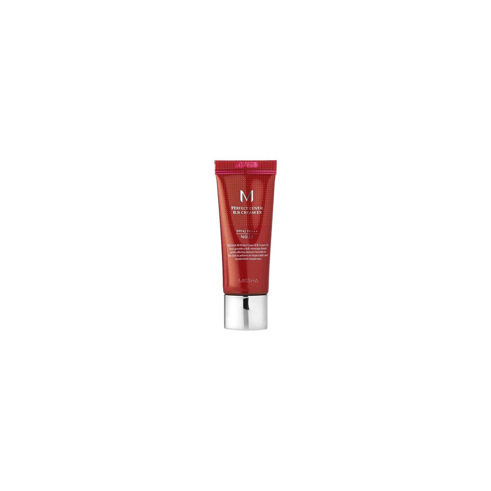 Missha M Perfect Cover BB-voide korkealla UV-suojalla pieni pakkausväri nro 25 Lämmin beige SPF 42/PA+++ 20 ml