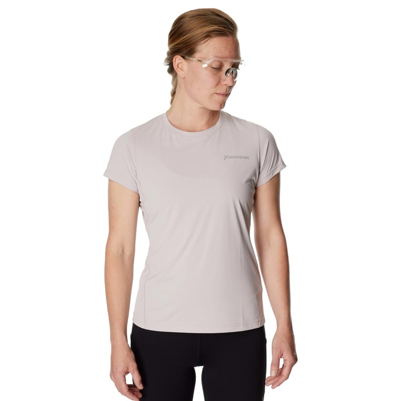 Houdini W's Pace Air Message Tee Silver Purple / Houdini Logo - XS
