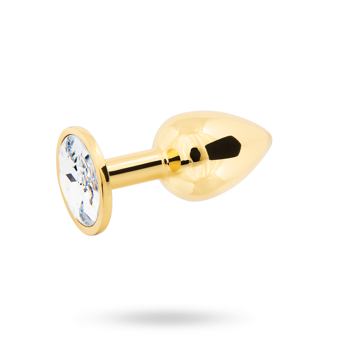 Metal Butt Plug Gold/Clear Small Anaalitappi metallia