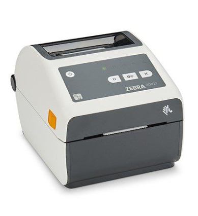 Zebra ZD421D, Suoralämpö, 203 x 203 DPI, 102 mm/s, Langallinen & langaton, Harmaa, Valkoinen