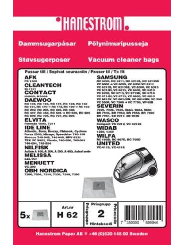 Premium Pölypussit, mikrokuitu, 5kpl. DU14044 Vastaa: N/A
