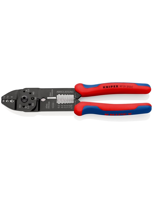 Knipex 97 21 215 C Krympetang 1 stk. Uisolerede kabelsko, Uisoleret labelforbindelse 0.5 til 6 mm²