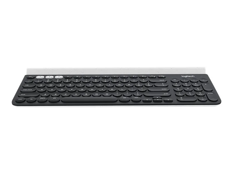 Logitech K780 Multi-Device Wireless Keyboard, Täysikokoinen (100 %), Langaton, RF Wireless + Bluetooth, QWERTY, Harmaa, Valkoinen