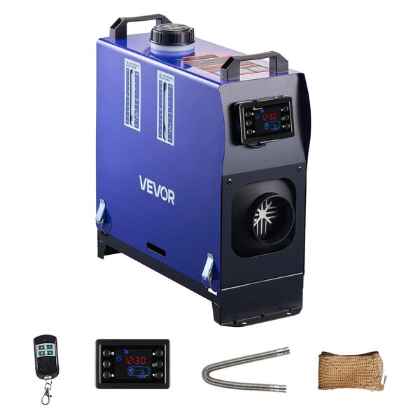 VEVOR Diesel Heater, 12-24V 5-8KW, All in One Portable Diesel Air Heater with Remote Control and LCD Screen, Fast Heating Low Noise, 5 L Fuel Tank for Vehicles, Vans, RVs, Campers, and Trucks
