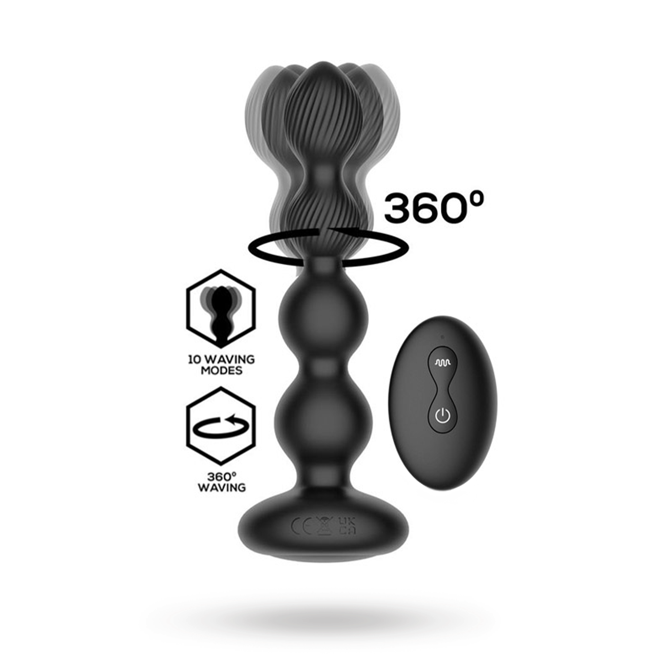 Mouve Butt Plug With Waving & Vibration With Remote Värisevä anaalitappi