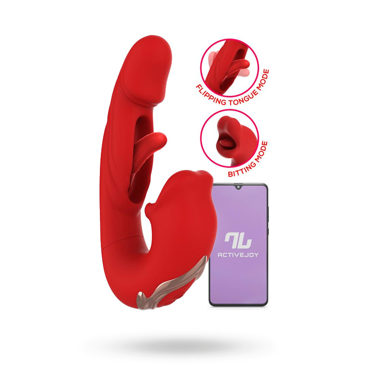 Mouty Vibe With Biting & Flipping With App Sovelluksella ohjattava vibraattori