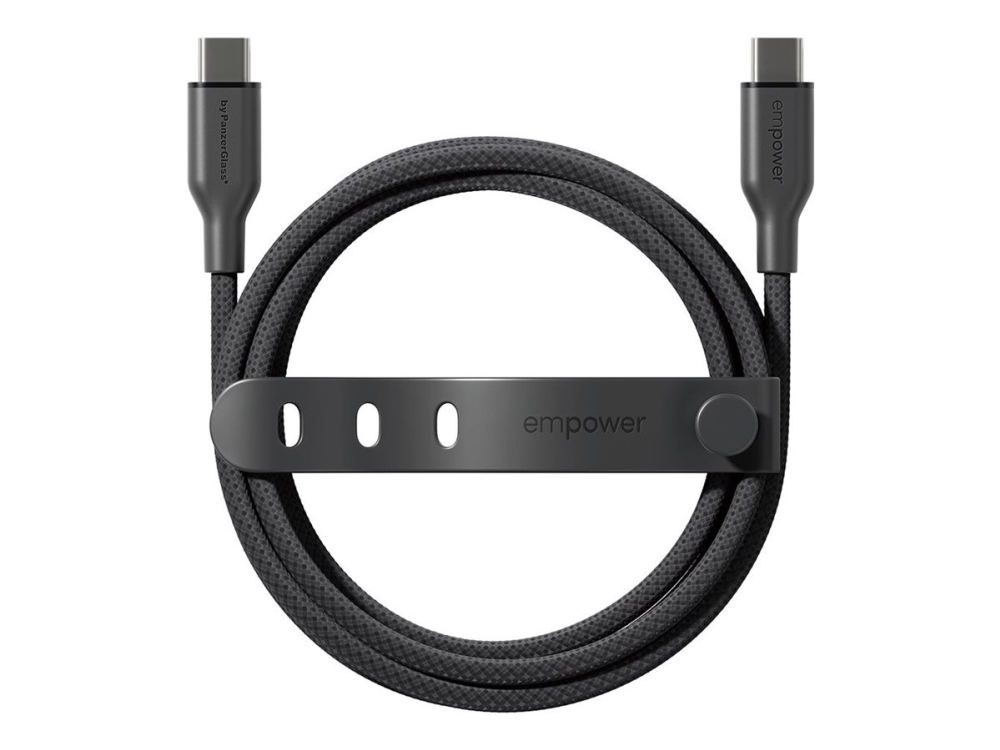 empower by PanzerGlass Racing 60W USB-C to USB-C Cable | USB 2.0 | 2M | Space Black