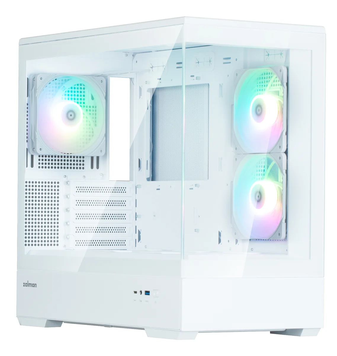 Zalman P30 V2 -minitornikotelo RGB-valaistuksella, valkoinen
