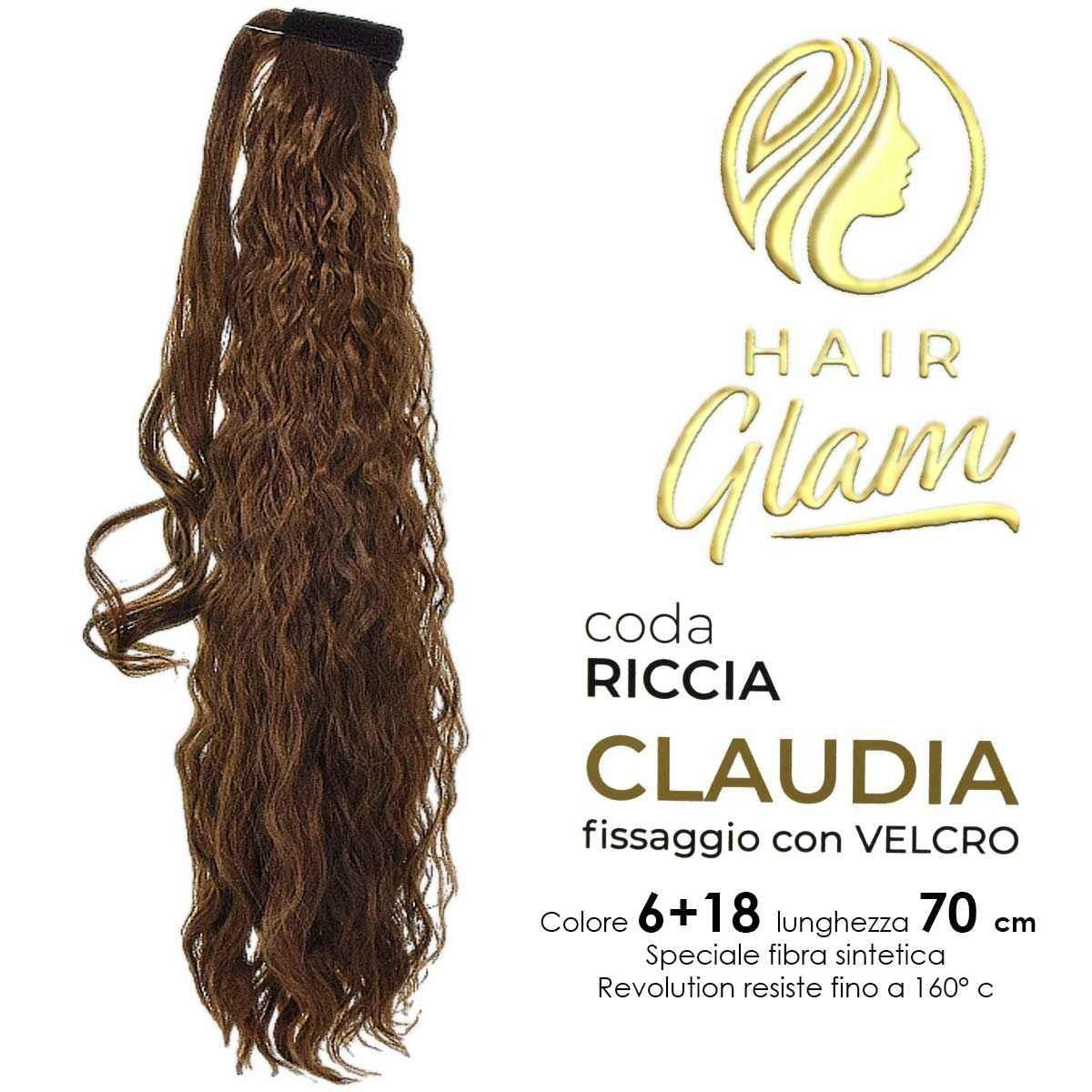 CLAUDIA CURLY HAIR GLAM TAIL W/VELCRO FIBER REVOLUTION 6+18 70cm
