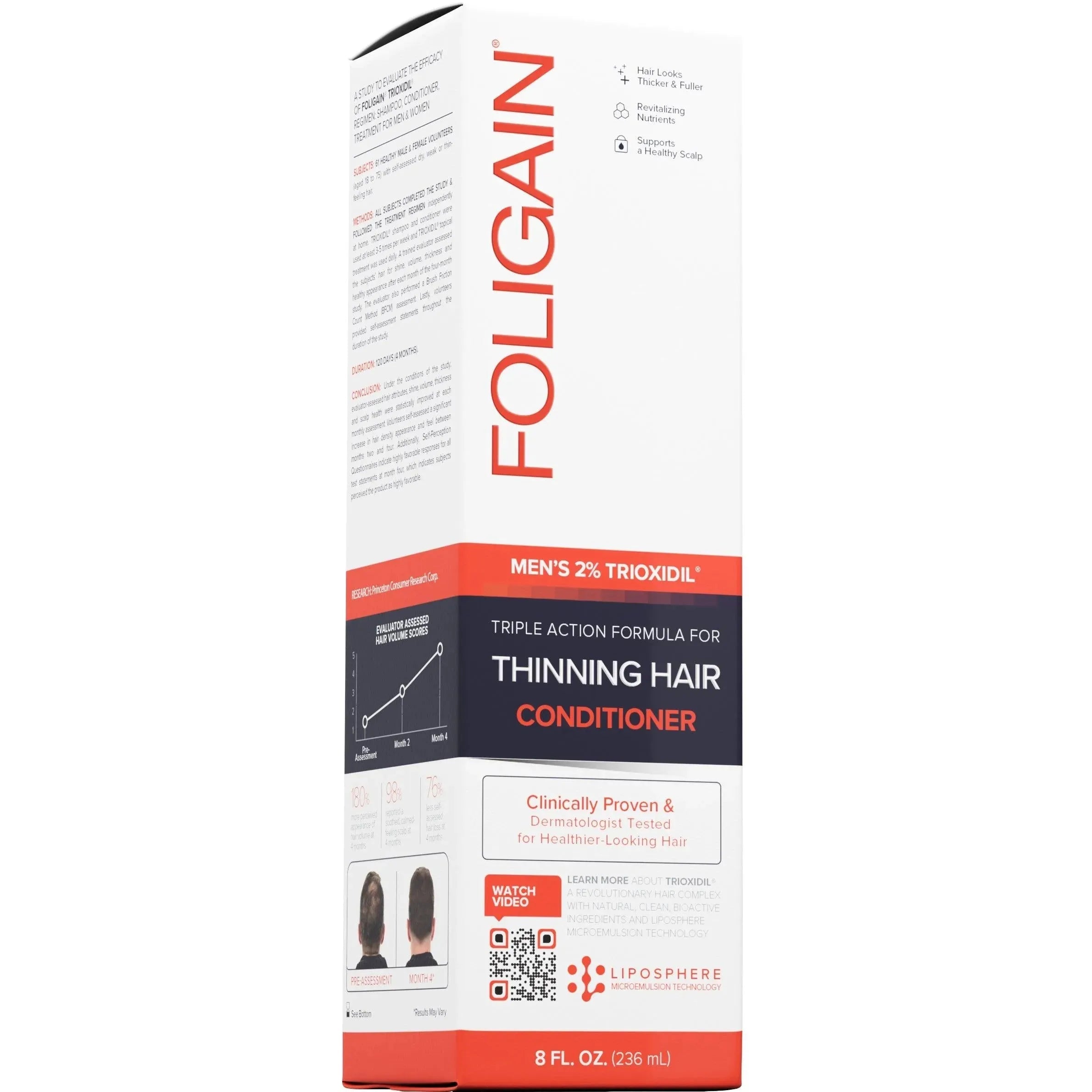 Foligain Triple Action Miesten hoitoaine - 236 ml