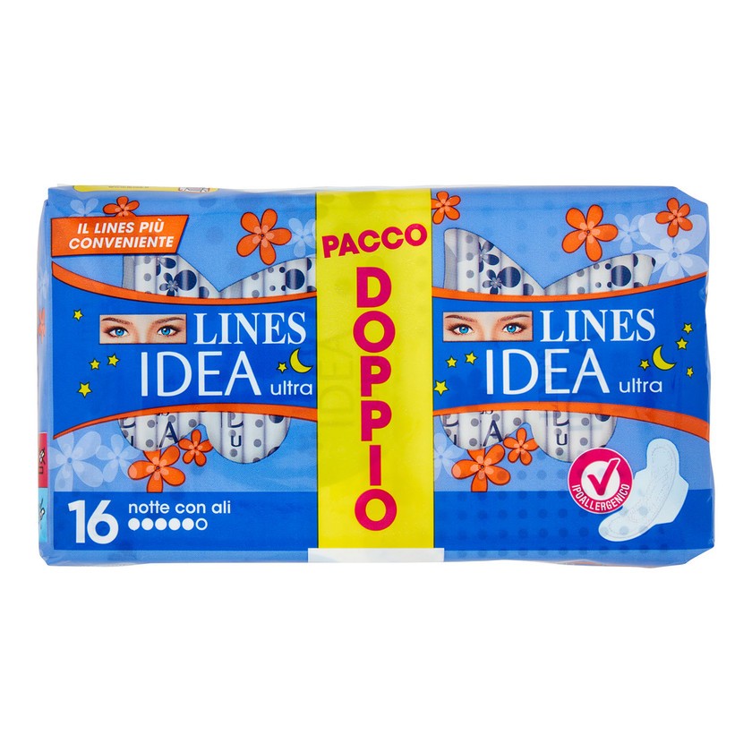 Lines Idea Ultra Yö 16 Siivellistä Sideharsoa