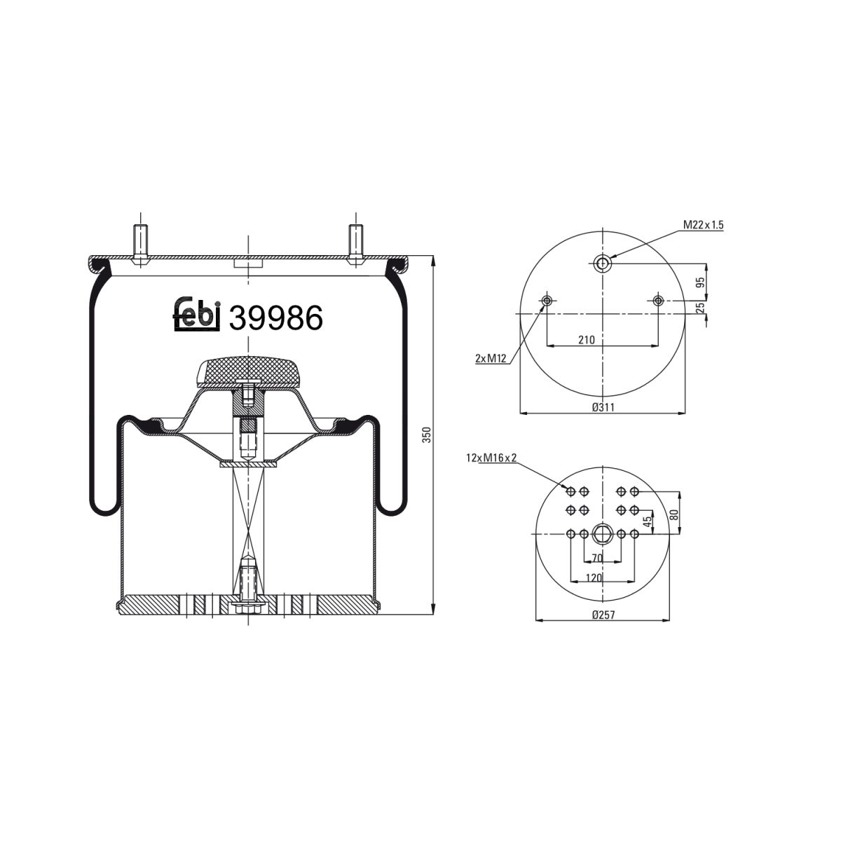 Metallipalje, ilmajousitus FEBI BILSTEIN 39986