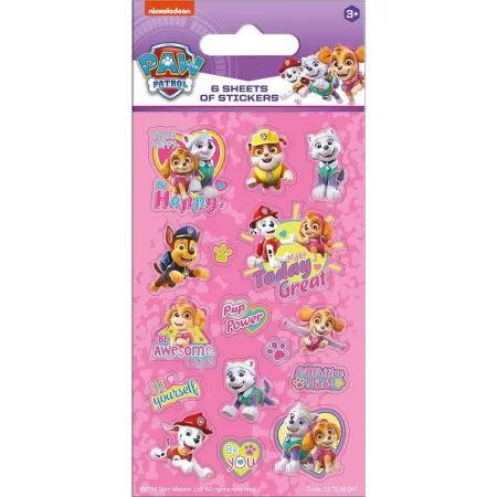 Paw Patrol vaaleanpunainen osapuoli tarroja 6 arkkia
