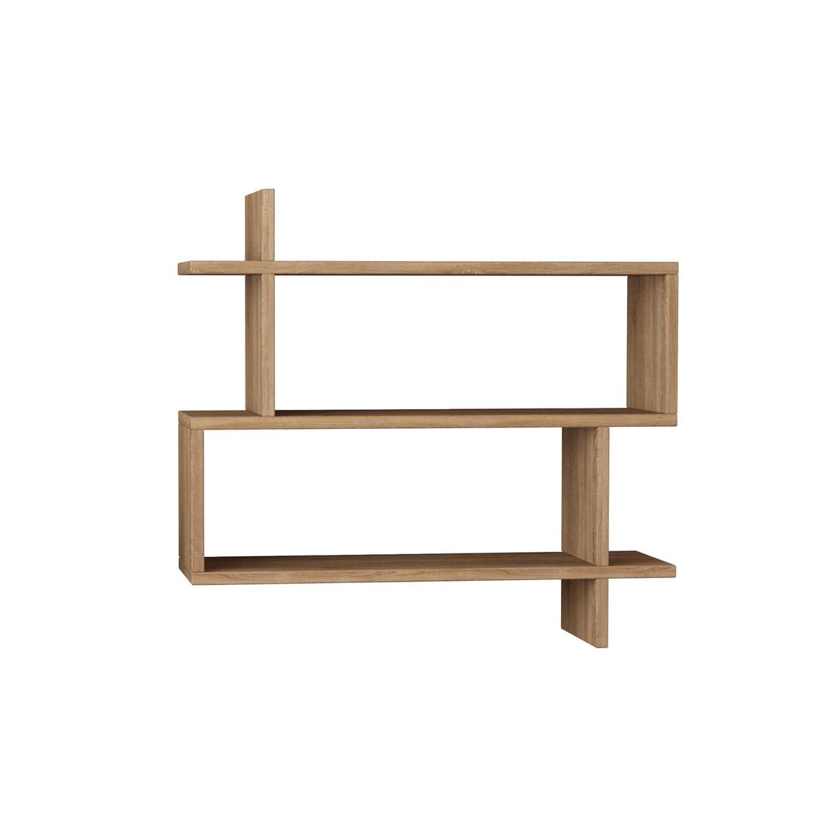 Norda Design Moderni seinähylly, tammen sävy, 70 x 65,5 x 22 cm | 100 % melamiinipinnoitettu, 18 mm paksu | Tyylikäs ja käytännöllinen