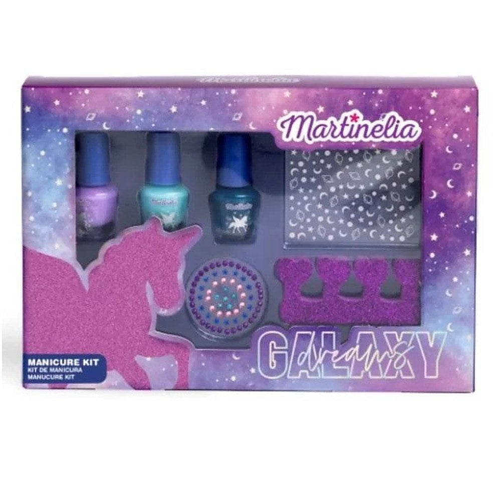 Martinelia Galaxy Dreams Manicure Kit Kids Kynsiletti 3+ kynsilakka 3kpl + kynsitarrat 2kpl + sormenjakaja