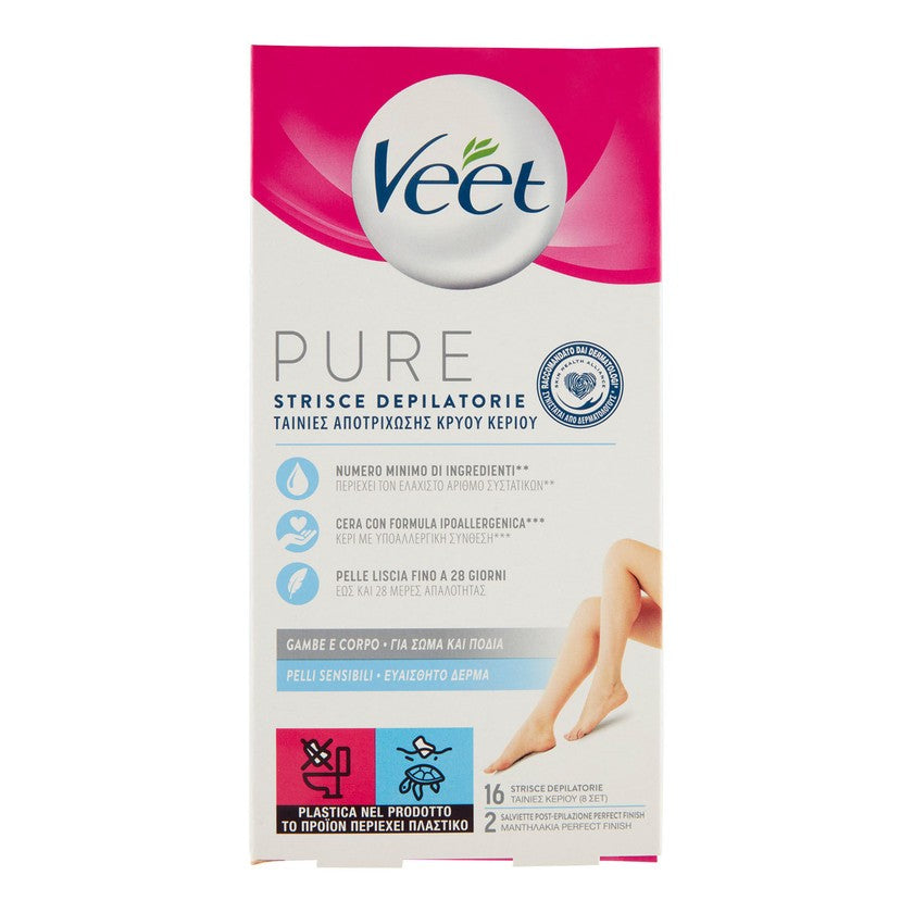 Veet Minima 16 vartalolle tarkoitetut karvanpoistoliuskat jaloille