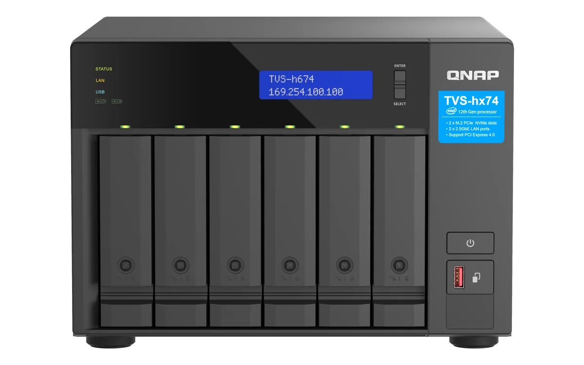 QNAP TVS-H674-I5-32G - Verkkotallennuslaite, Musta
