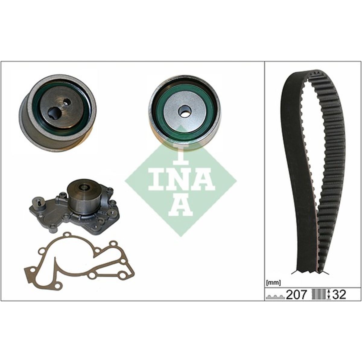 Vesipumppu + jakohihnasarja INA 530 0430 30