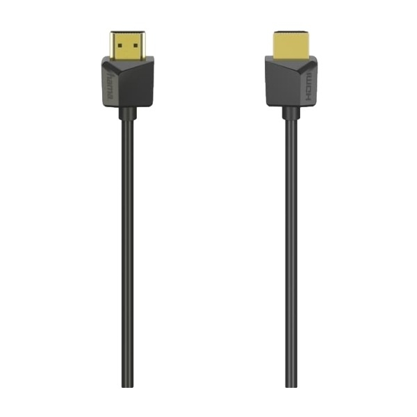 Hama High Speed Flexislim HDMI-kaapeli, jossa Ethernet, 4K, 3D, 1,5 m, musta