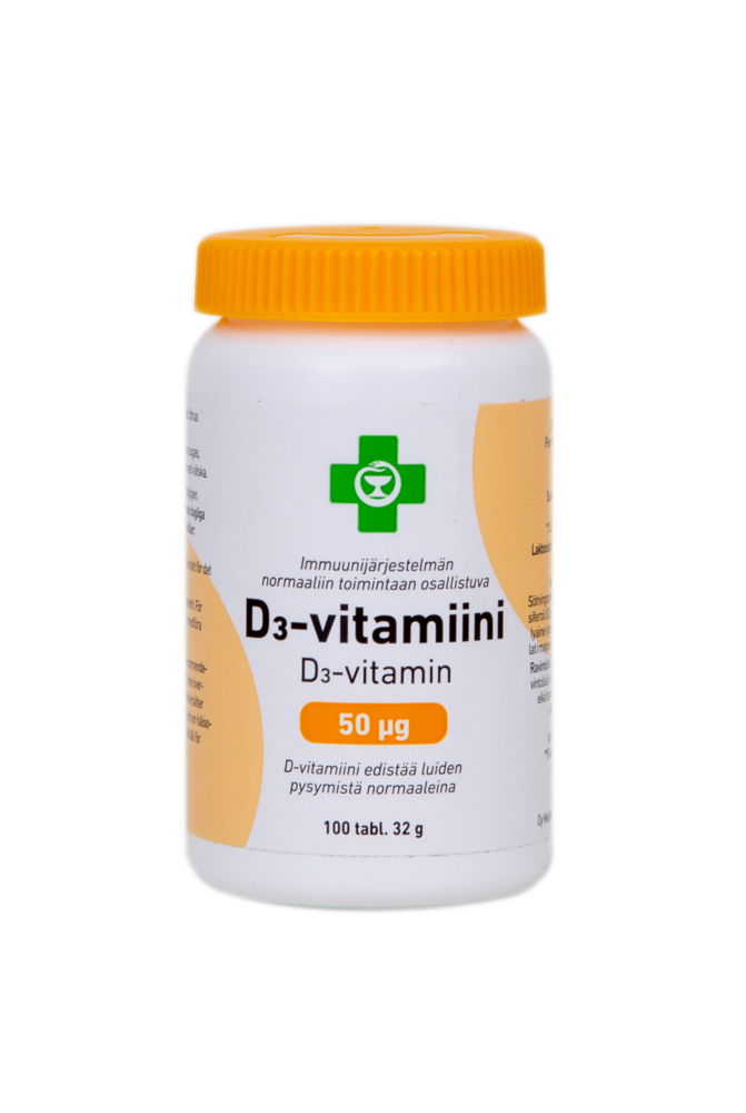 APTEEKKI D3-Vitamiini 50 mikrog 100 tabl.