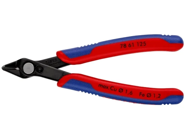 Knipex 78 61 125, Sivuleikkurit, 9 mm, 1,6 mm, Terästä, Muovi, Sininen, Punainen