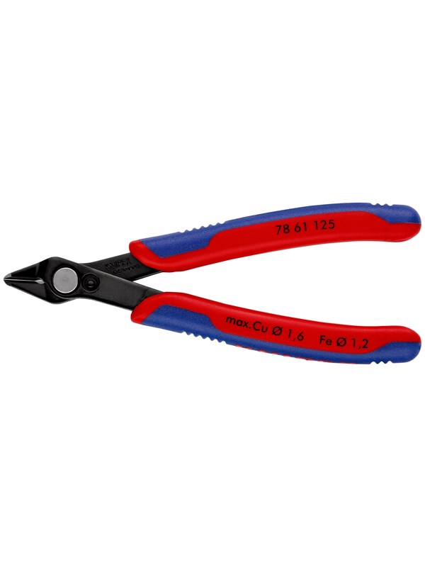 Knipex 78 61 125, Sivuleikkurit, 9 mm, 1,6 mm, Terästä, Muovi, Sininen, Punainen