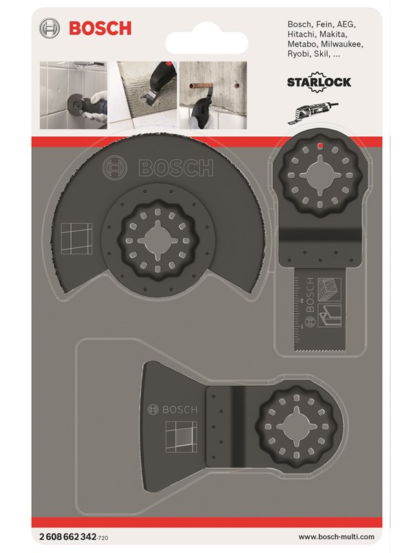 Bosch 3-osainen yleislaattasarja AIZ 20 AB (1x); ATZ 52 SC (1x); ACZ 85 LMT (1x)
