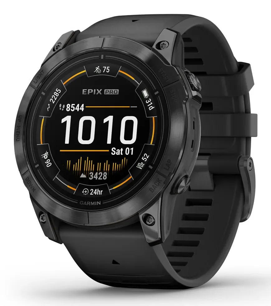 Garmin epix Pro (Gen 2) 51mm AMOLED -urheilukello, harmaa/musta