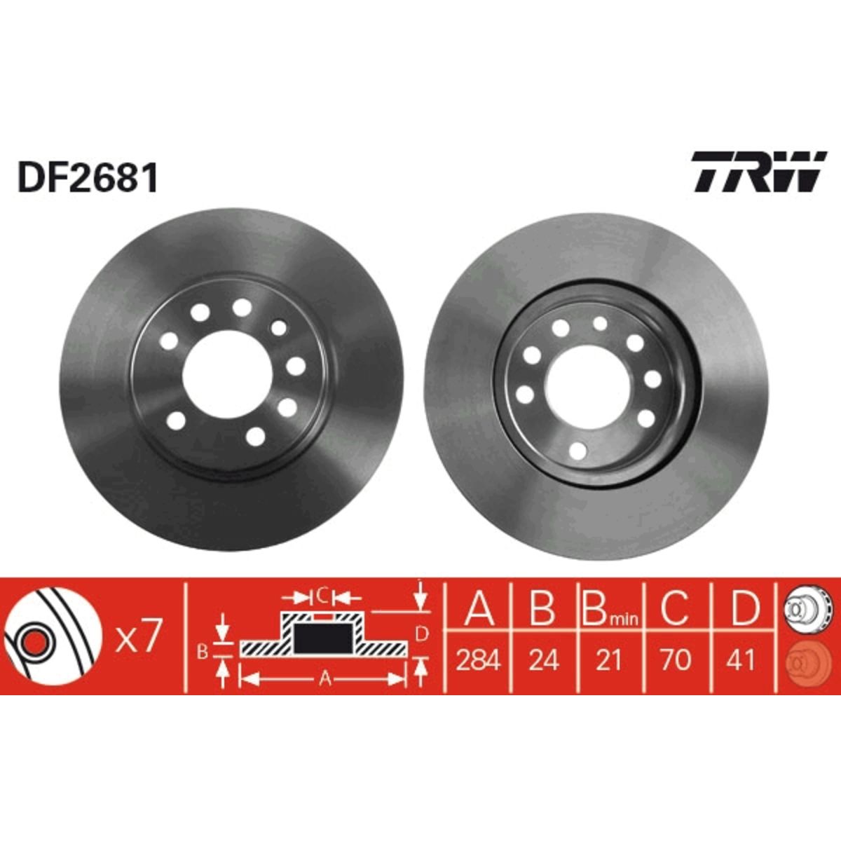 Jarrulevy TRW DF2681