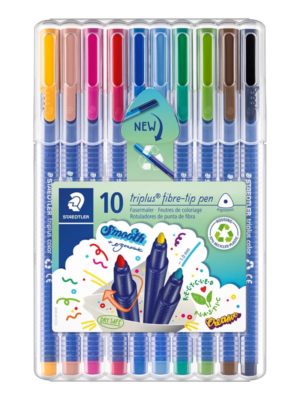 STAEDTLER Kuitukärkikynä TRIPLUS valikoituja värejä, 1.0mm, 10kpl 323SB10 Vastaa: N/A