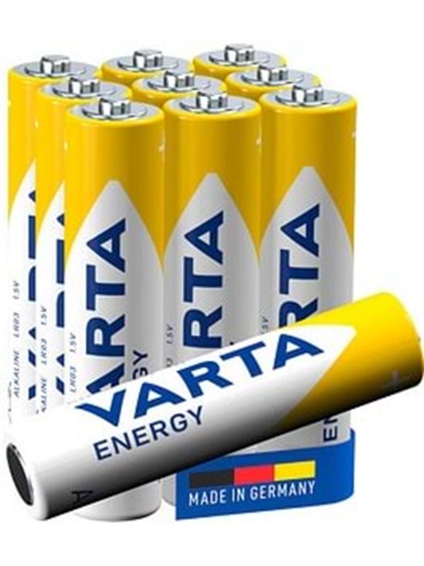 Varta LR03/AAA (Micro) (4103) batteri, 10 st. box alkaliskt manganbatteri, 1,5 V