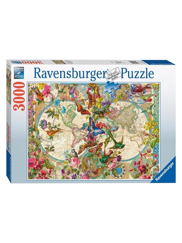 Ravensburger Kukka- ja eläinmaailman kartta 3000 palaa