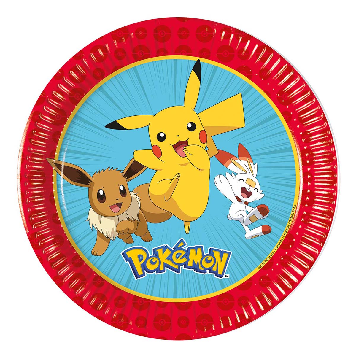 Pokemon pahvilautaset 19,5 cm, 8 kpl