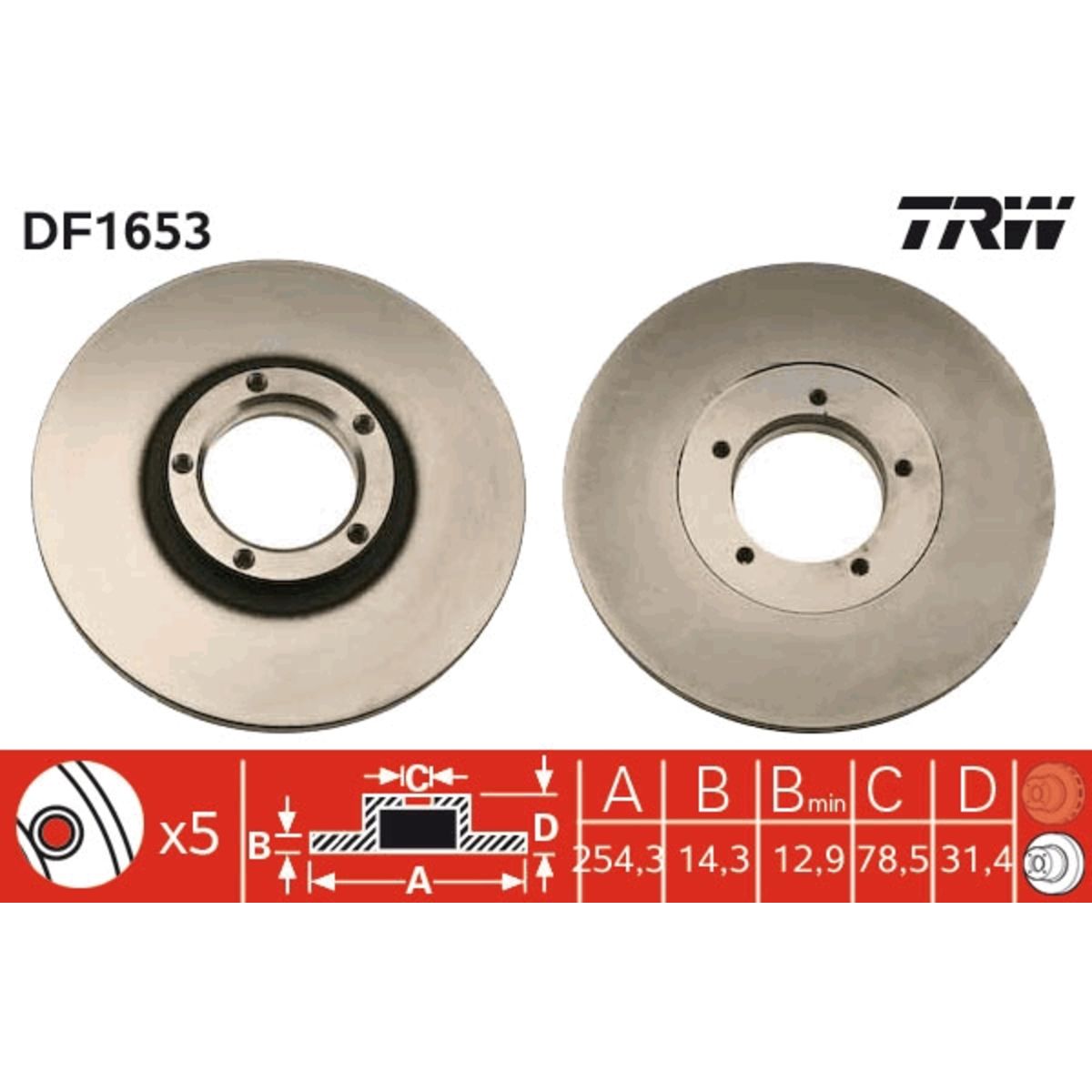 Jarrulevy TRW DF1653